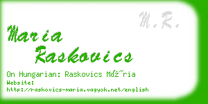 maria raskovics business card